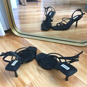 Black, Fashion-Forward Strappy Heels